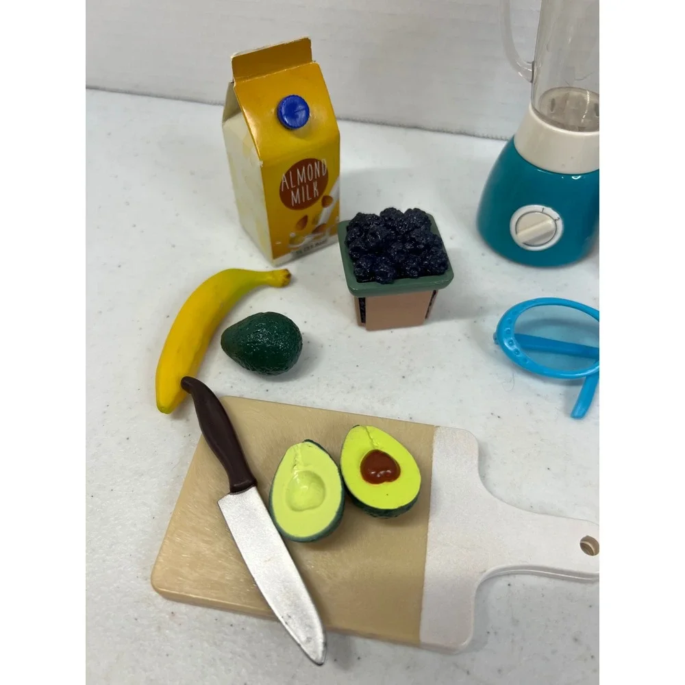 Our Generation OG Juice Bar Accessory Set for 18 Inch Dolls Blue Apron Blender